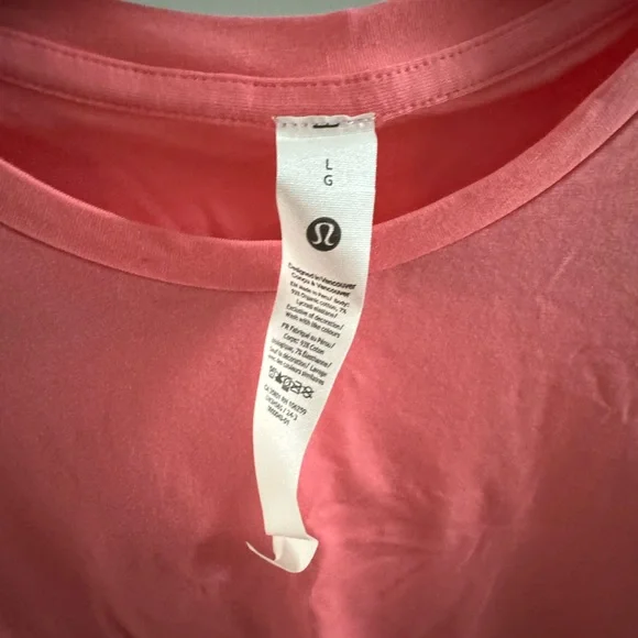 NWT Lululemon Organic Cotton Straight-Hem Crewneck T-Shirt in Sakura Pink, sz L - Picture 5 of 5